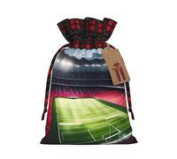 Bolsa de regalo de arpillera con cordón ajustable para estadios de fútbol satdium, luz nocturna, bolsa de regalo de Navidad reutilizable para todas tus necesidades de celebración