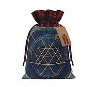 Bolsa de regalo de arpillera con cordón de cálculo de matemáticas, geométrica, bolsa de regalo de tela artística, perfecta para ocasiones festivas