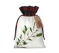 Bolsa de regalo de arpillera con cordón de empalme de ramita verde salvaje: una bolsa de regalo de Navidad reutilizable para todas tus necesidades de celebración