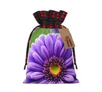Bolsa de regalo de arpillera con cordón de flores de lavanda morada: una bolsa de regalo de Navidad reutilizable para todas tus necesidades de celebración
