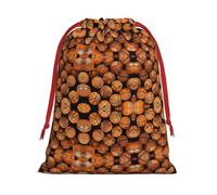 Bolsa de regalo de baloncesto con cordón de impresión naranja con cinta roja suave y elegante para Navidad, Halloween, se adapta a tarjetas de caramelos