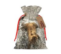 Bolsa de regalo de cáñamo para atrapar peces, ríos, bolsas de Navidad, bolsa de regalo para fiestas de Navidad