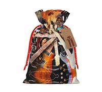 Bolsa de regalo de cáñamo para guitarra musical, bolsa de almacenamiento de Navidad, adecuada para embalaje de regalo de fiesta de Navidad