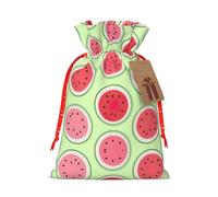Bolsa de regalo de cáñamo verde sandía, bolsas de Navidad, bolsa de regalo para fiestas de Navidad