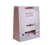 Bolsa de regalo de cumpleaños con estampado de pastel - 11 x 14 cm