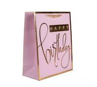 Bolsa de regalo de cumpleaños con patrón dorado - 11 x 14 cm