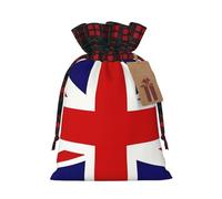 Bolsa de regalo de dos colores con cordón de la bandera del Reino Unido M hermosa conveniente para Navidad cumpleaños