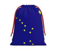 Bolsa de regalo de felpa ultra suave con cordón de ajuste de la bandera del estado de Alaska, regalos de dulces para fiestas de Navidad, bolsas de joyería de boda