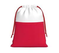 Bolsa de regalo de felpa ultra suave con cordón de impresión de bandera polaca, regalos de dulces para fiestas de Navidad, bolsas de joyería de boda