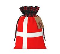 Bolsa de regalo de gran capacidad con cordón para tus regalos de Halloween, con bandera danesa de Dinamarca, 21 x 30 cm, 1 unidad