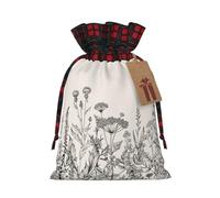 Bolsa de regalo de gran capacidad con grabado botánico de hierbas florales de 8.3 x 11.8 pulgadas, con cordón para tus regalos preciosos de Halloween, 1 unidad