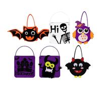 Bolsa de regalo de Halloween - 6 piezas de fieltro bolsas de caramelo para un truco | Bolsas envueltas Suministros Favors Stocking Stuffers para estudiantes de clase de otoño de Navidad