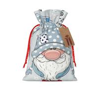 Bolsa de regalo de lino con cordón de Navidad con bonito gnomo adecuado para embalaje de regalo de cumpleaños de Navidad