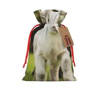 Bolsa de regalo de lino con cordón de Navidad de cabra linda bolsa de almacenamiento adecuada para embalaje de regalo de cumpleaños de Navidad