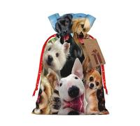 Bolsa de regalo de lino con cordón de Navidad para perros, bolsa de almacenamiento adecuada para embalaje de regalo de cumpleaños de Navidad