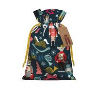 Bolsa de regalo de lino con cordón para mujer, diseño de cascanueces, ballet, Navidad, baile, para fiestas de Navidad, embalaje de vacaciones.