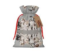 Bolsa de regalo de lino con cordón para perros encantadores, bolsa de almacenamiento adecuada para Navidad, cumpleaños, embalaje de regalo