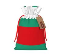 Bolsa de regalo de lona de Navidad con bandera búlgara con cordón, bolsa de regalo personalizada reutilizable