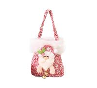 Bolsa de regalo de Navidad - bolsa de caramelo de mano de franela, aperitivo reutilizable | 12.01x6.5 de diseño de ciervos de Santa Santa Crownch, almacenamiento de regalo de Navidad