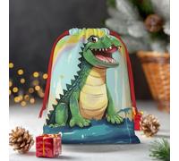 Bolsa de regalo de Navidad con cordón, bonitas bolsas de regalo de cocodrilo, reutilizables, bolsa de regalo de Navidad, caja de regalo de Navidad, bolsa de regalo de Navidad para envolver suministros