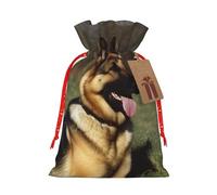 Bolsa de regalo de Navidad con cordón de arpillera para perro pastor alemán, bolsas de regalo grandes con cordón, bolsas de regalo con etiqueta, bolsas de regalo de Navidad, bolsa de dulces de Navidad