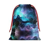 Bolsa de regalo de Navidad con cordón impreso en 3D Graphics Universe Space, una opción conveniente para empaquetar pequeños regalos