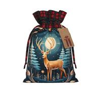 Bolsa de regalo de Navidad con diseño de ciervo | Bolsa de regalo de yute festiva | Para tus necesidades de envoltura navideña