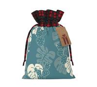 Bolsa de regalo de Navidad con diseño de hojas bonitas de lujo, bolsa de regalo de yute festivo, para tus necesidades de envoltura navideña