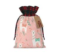 Bolsa de regalo de Navidad con estampado de cactus de camello rosa, reutilizable, para necesidades festivas de Navidad, bolsas de envolver