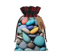 Bolsa de regalo de Navidad con estampado de guijarros de colores, necesidades de envoltura para bolsas de Navidad, regalos de fiesta