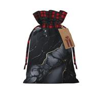 Bolsa de regalo de Navidad con estampado de mármol negro reutilizable para necesidades festivas de Navidad