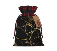 Bolsa de regalo de Navidad con estampado de mármol negro reutilizable para necesidades festivas de Navidad
