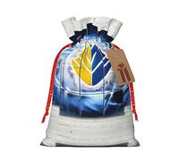 Bolsa de regalo de Navidad con patrón artístico de hockey sobre hielo, recuerdo de fiesta con cordón para vacaciones, perfecto para regalos de Navidad y equipaje de mano