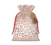 Bolsa de regalo de Navidad con purpurina de oro rosa, tamaño S, bolsa de regalo de lino para vacaciones, aniversario de Navidad como embalaje de regalo.