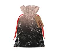 Bolsa de regalo de Navidad de color mármol color oro rosa, tamaño M, bolsa de regalo de lino para vacaciones, aniversario de Navidad como embalaje de regalo.