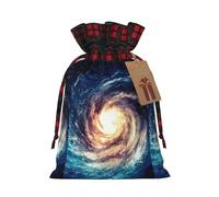 Bolsa de regalo de Navidad de Universe Milky Way Galaxy, bolsa de regalo de lino con cordón, embalaje de regalo para festivales y fiestas.