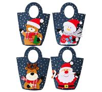 Bolsa de regalo de Navidad | Juego de 4 bolsas de mezclilla para Nochevieja | Plantilla decorativa para cervezas tartas de chocolate - Adultos Fiesta Boda