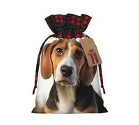 Bolsa de regalo de Navidad, lindo perro Beagle, bolsas de Navidad para suministros de fiesta de Navidad, bolsa con cordón, bolsas de envoltura para regalos de fiesta