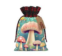 Bolsa de regalo de Navidad Pretty little mushrooms - Bolsa de caramelo de yute para todos los regalos de Navidad y equipaje de mano