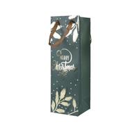 Bolsa de regalo de Navidad verde con hojas Merry Christmas - Varzi il Natale dal 1956