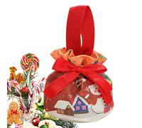 Bolsa de regalo de Nochebuena, bolsa de almacenamiento de fiesta, contenedor de dulces con cordón y colgante, recuerdos de fiesta, juguete de chocolate, galletas de caramelo Soydan