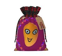 Bolsa de regalo de Papá Noel de mango sonriente, bolsas de tela con cordón, ideal para envolver regalos y celebraciones festivas