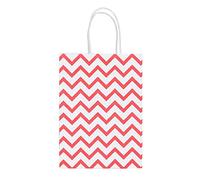 Bolsa de regalo de papel Kraft, MAGT 25Pcs Bolsas de regalo de forma de onda pequeña Bolso de papel Kraft duradero Bolsa de mano reciclable con asa para regalo(rojo)