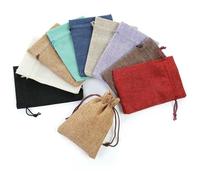 bolsa de regalo de tela con cuerda, Bolsas de regalo de arpillera con cordón, multicolor, varios tamaños, 50 unidades(Mix Color,9x12CM)