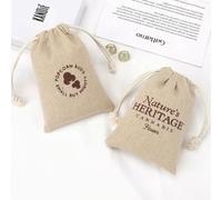 bolsa de regalo de tela con cuerda, Bolsas de regalo de yute con cordón for joyería, con estampado de granos de café, varios tamaños, paquete de 300 unidades(50pcs With Logo,6x8inch(15x20cm))