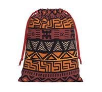 Bolsa de regalo de tela de barro africano con estampado tribal con cordón, reutilizable, para Navidad