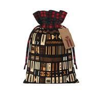 Bolsa de regalo de tela de barro africano con estampado tribal de Navidad, con cordón, reutilizable, para envolver