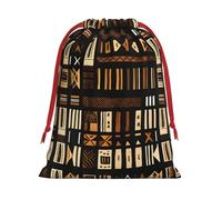 Bolsa de regalo de tela de terciopelo ultrasuave con cordón, bolsas de regalo multiusos de tela de barro africano con estampado tribal para Navidad