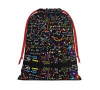 Bolsa de regalo de terciopelo súper suave con cordón y estampado de fórmula matemática, bolsa de regalo de boda