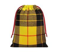 Bolsa de regalo de terciopelo ultra suave con estampado a cuadros amarillos, grises y negros, bolsa de regalo con cordón para regalos de fiesta